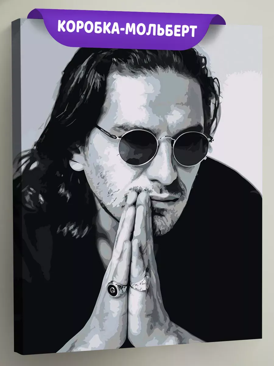 Картина по номерам «Рэпер Гио Пика: чернобелый портрет»