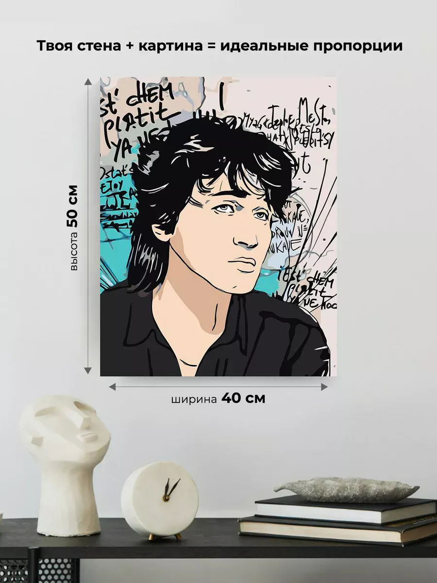 Картина по номерам «Группа Кино: Виктор Цой арт 40x50» — картинка 3