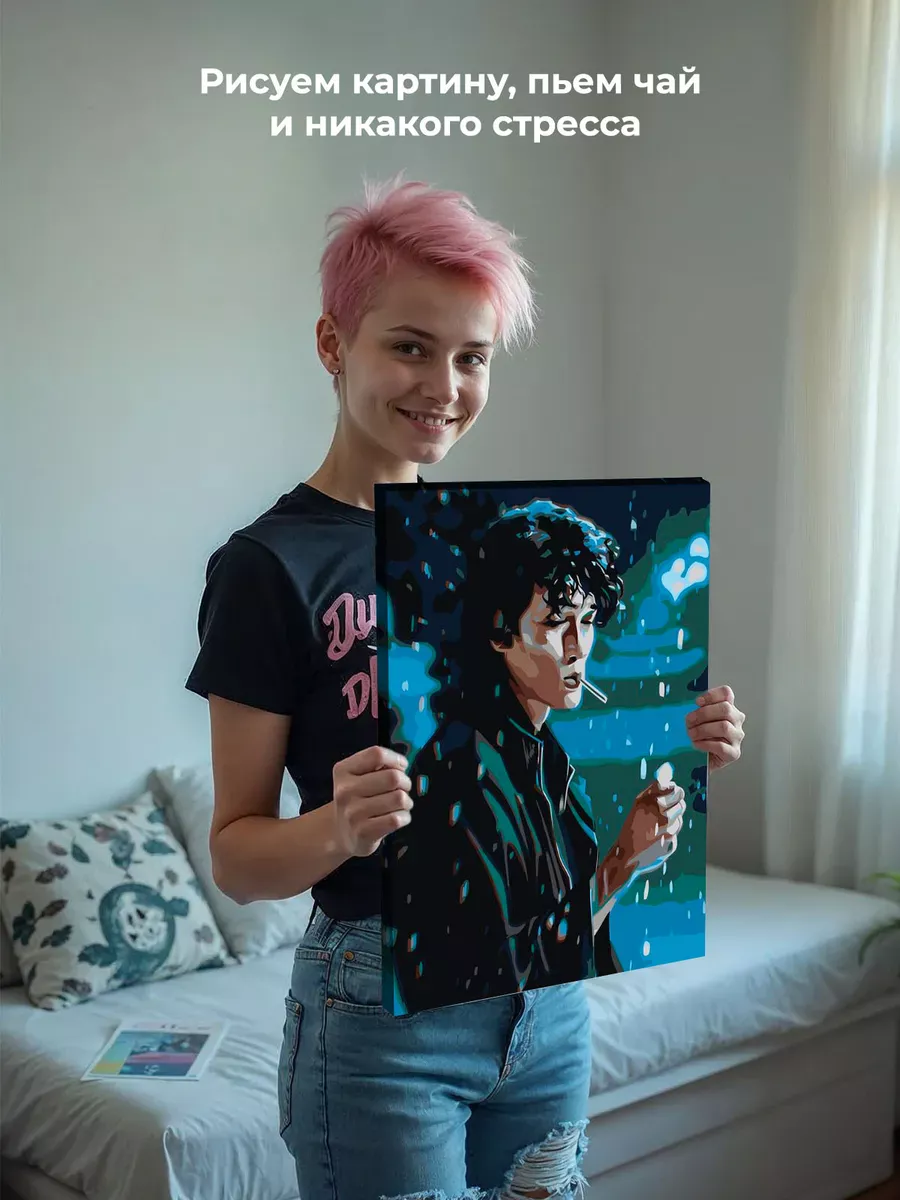 Картина по номерам «Группа Кино: Виктор Цой арт 40x50» — картинка 6