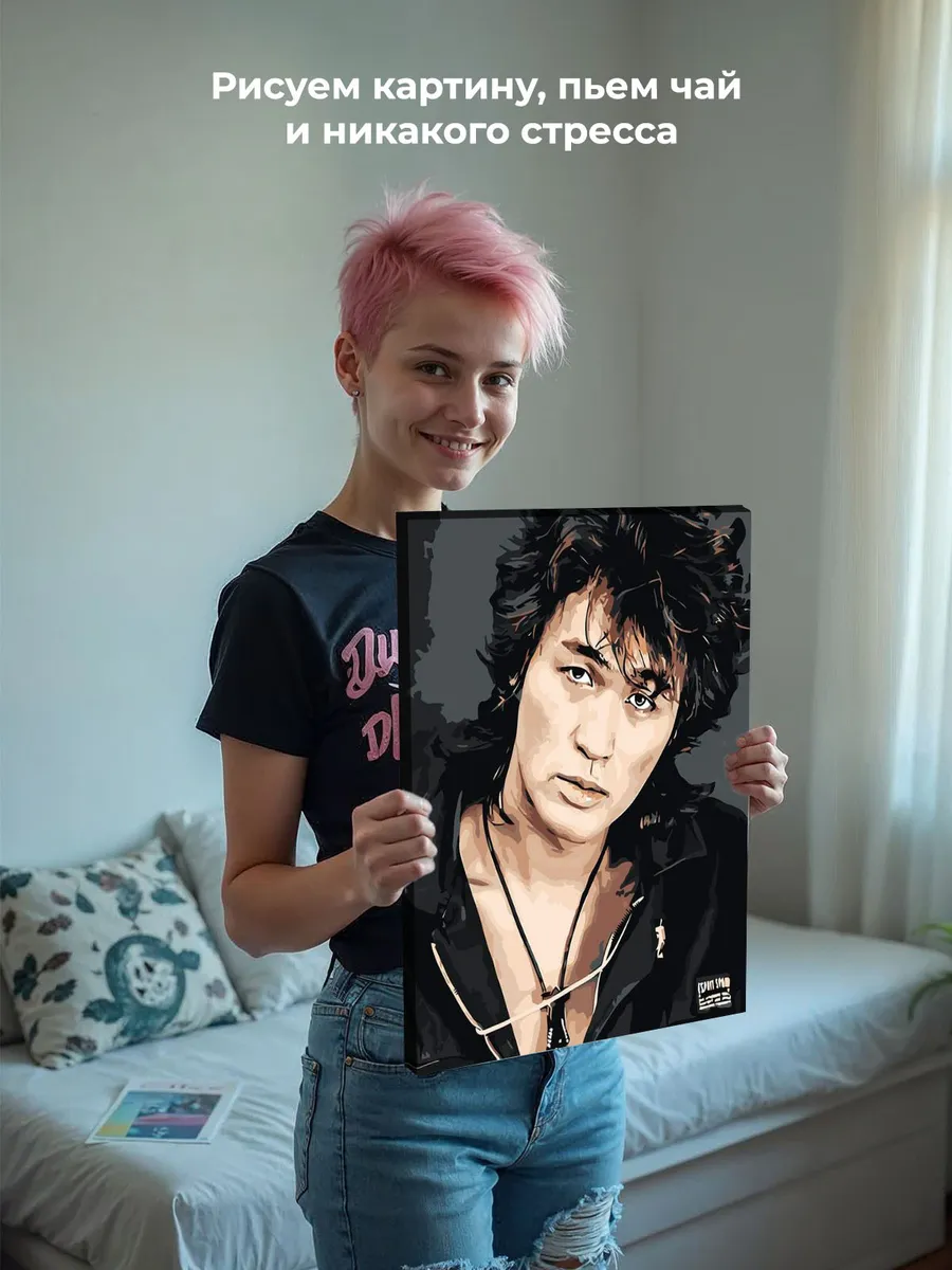 Картина по номерам «Группа Кино: Виктор Цой портрет 40x50» — картинка 6