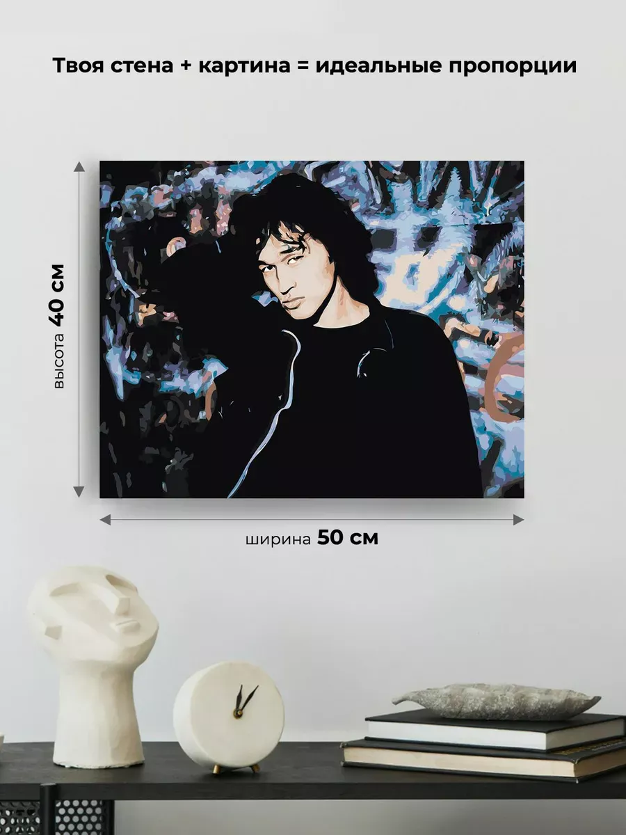 Картина по номерам «Группа Кино: Виктор Цой портрет 40x50» — картинка 3