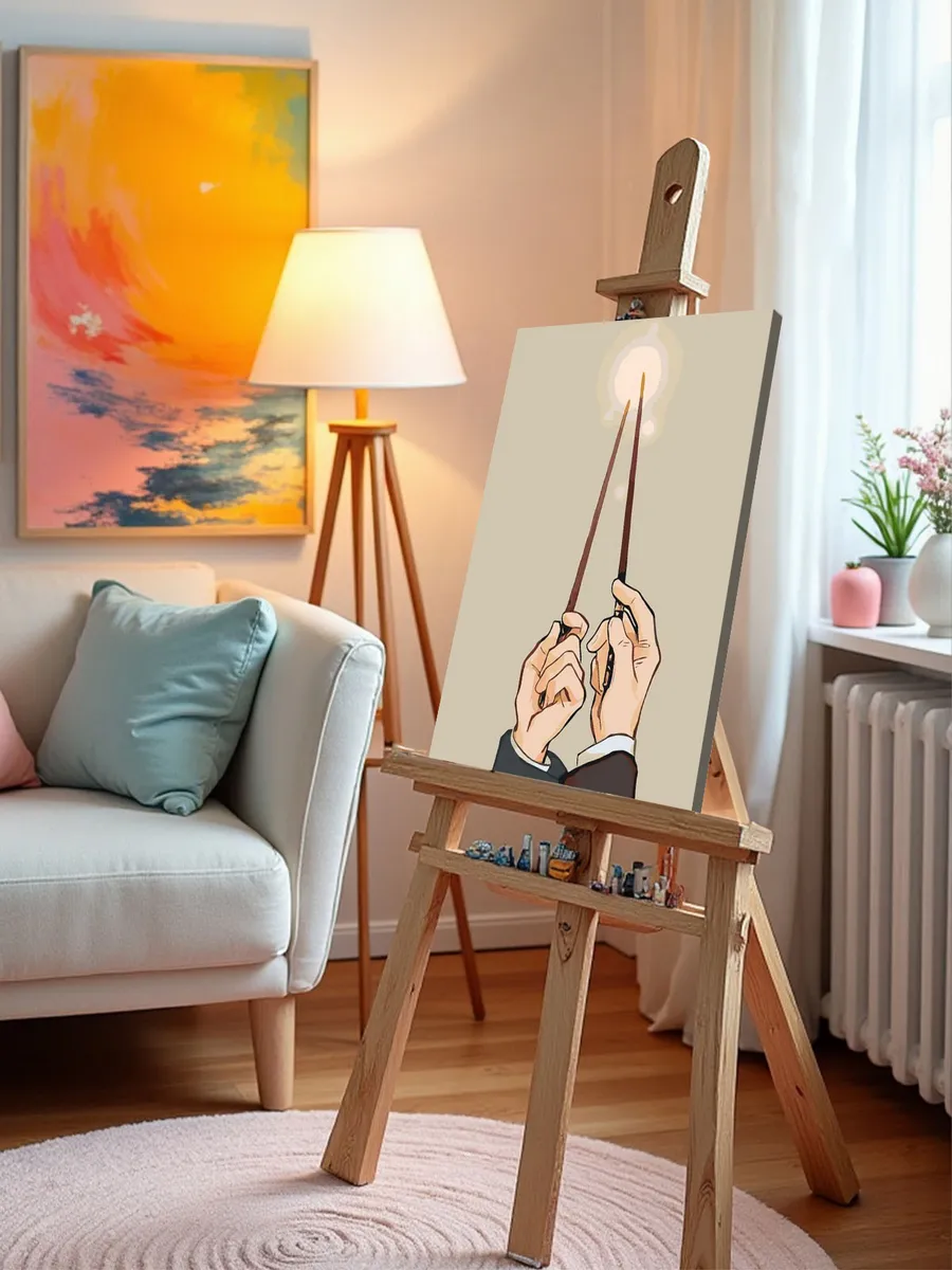 Картина по номерам «Гарри Поттер: Палочки вверх! 40x50» — картинка 9