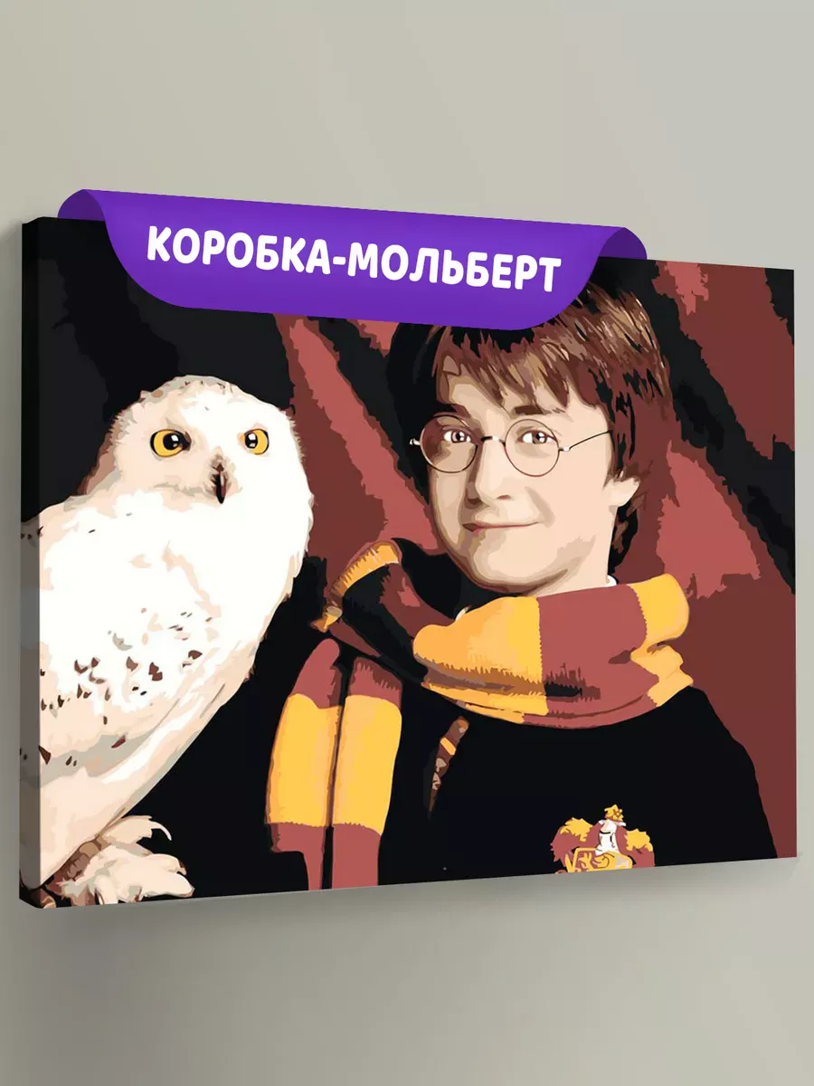 Картина по номерам «Гарри Поттер: сова Букля, шарф Гриффиндор»