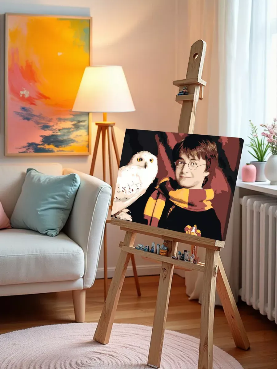 Картина по номерам «Гарри Поттер: сова Букля, шарф Гриффиндор» — картинка 9