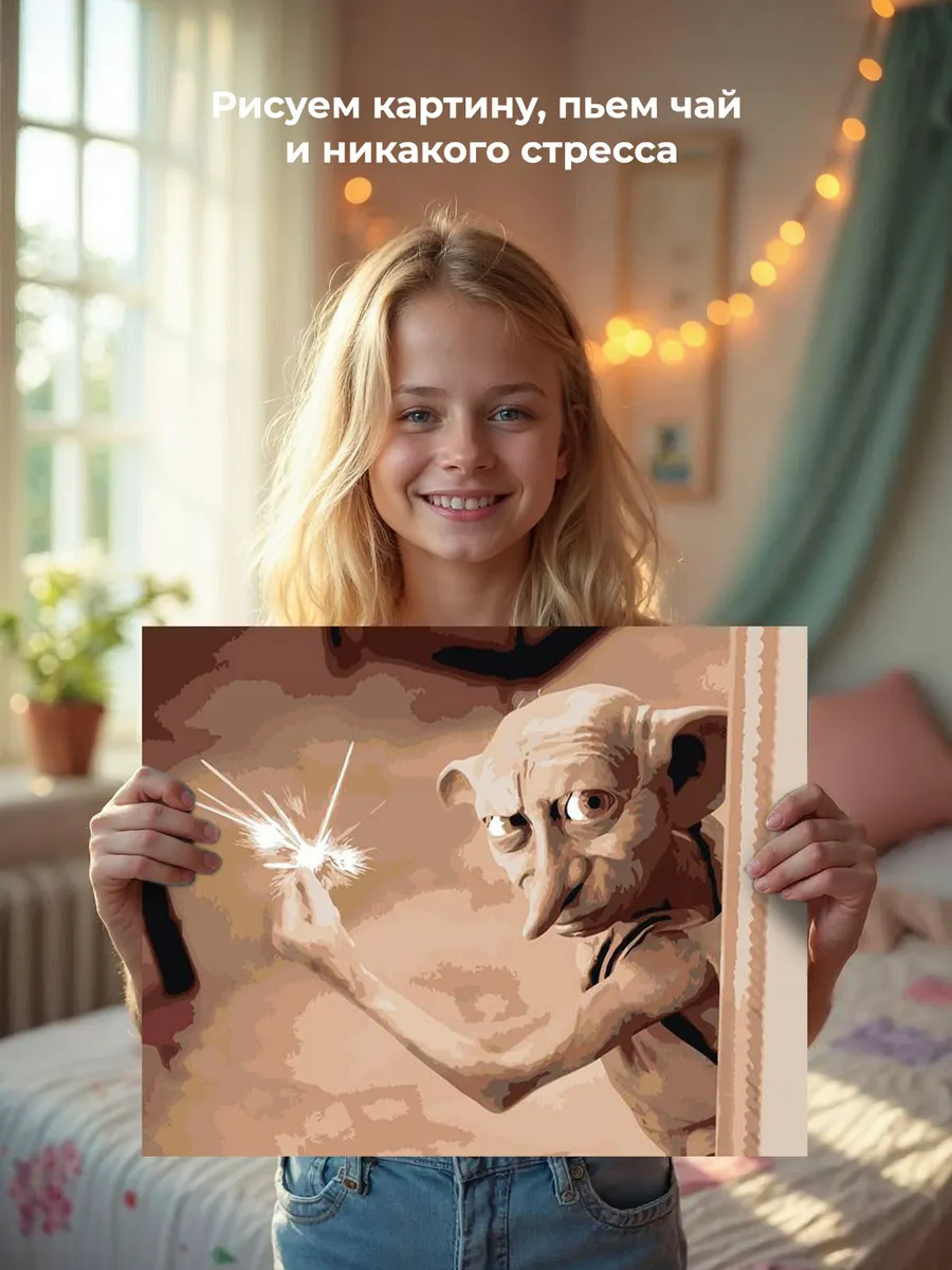 Картина по номерам «Гарри Поттер: домовой эльф Добби 40x50» — картинка 6