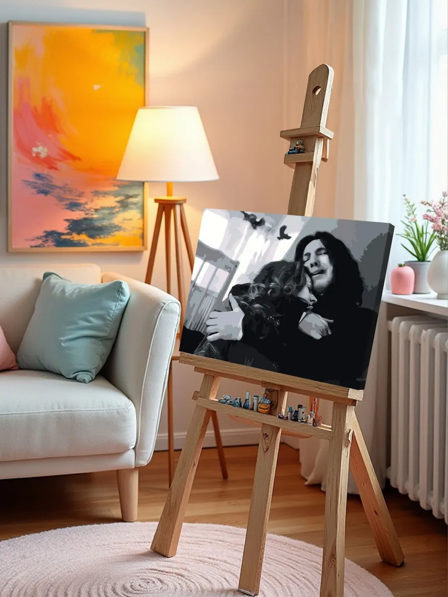 Картина по номерам «Гарри Поттер: Северус Снейп и Лили, чб» — картинка 9