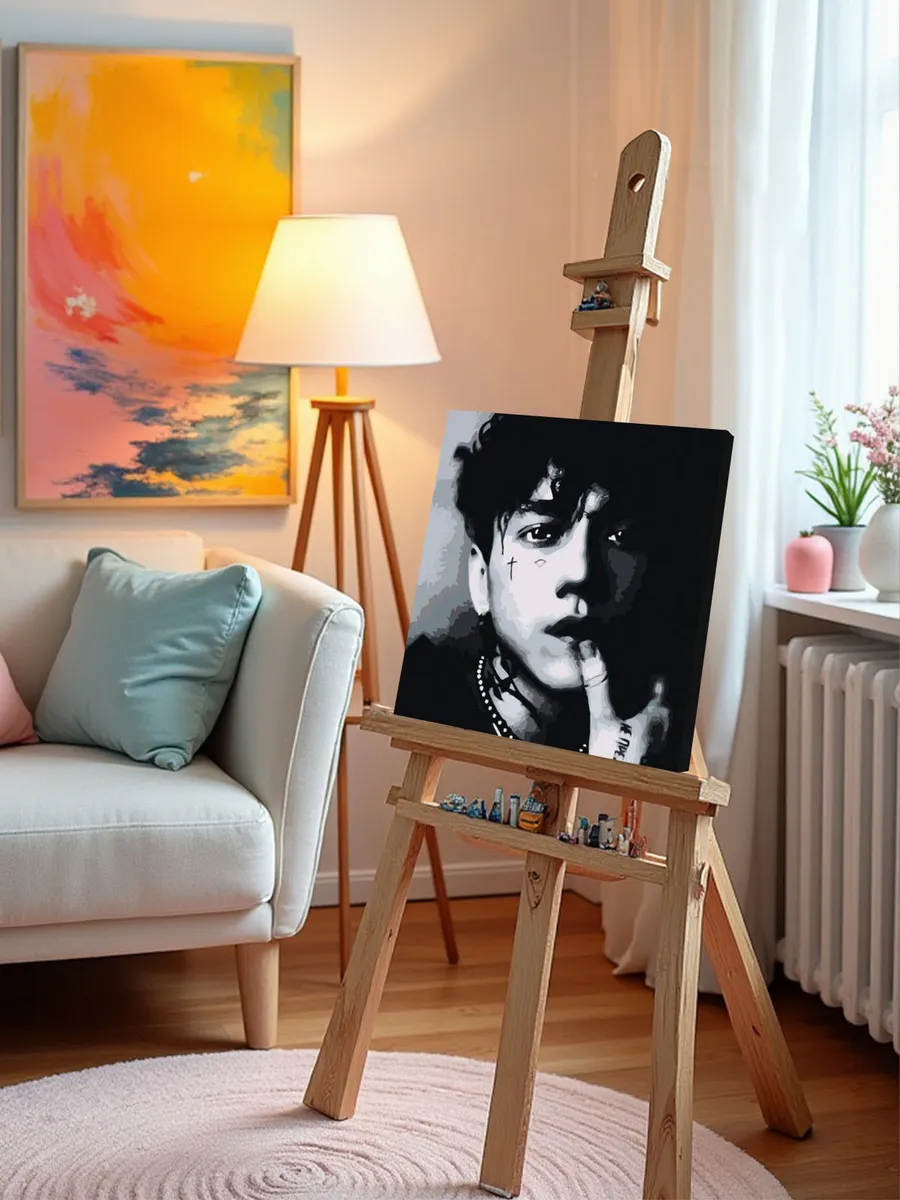 Картина по номерам «Три дня дождя: Глеб Викторов чб 40x40» — картинка 10