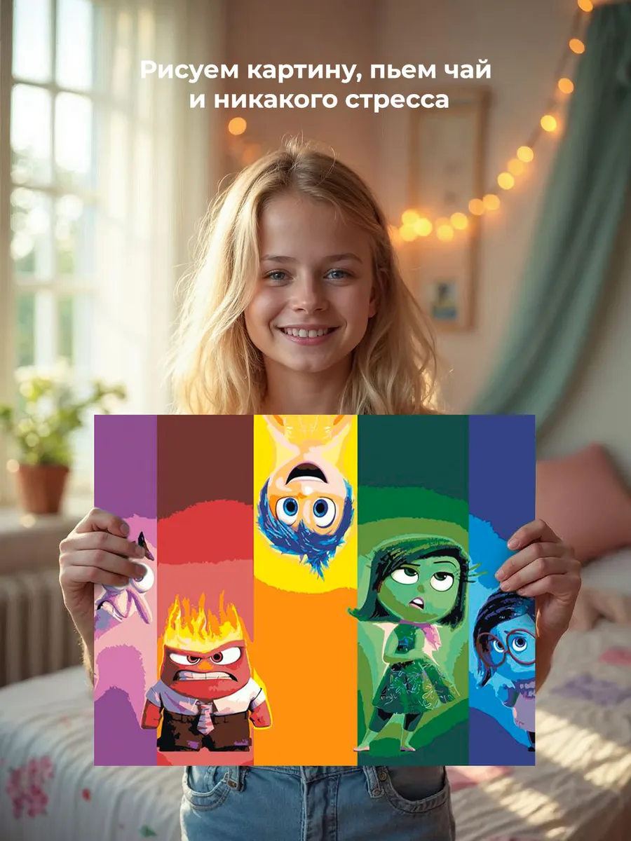 Картина по номерам «Головоломка 2: Герои, мультики 40x50» — картинка 6