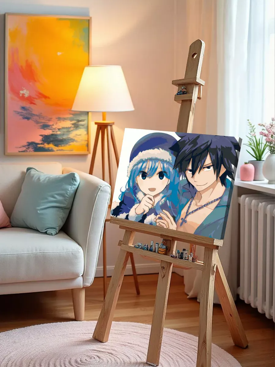 Картина по номерам «Аниме манга Хвост Феи: Дождия и Грей арт» — картинка 9