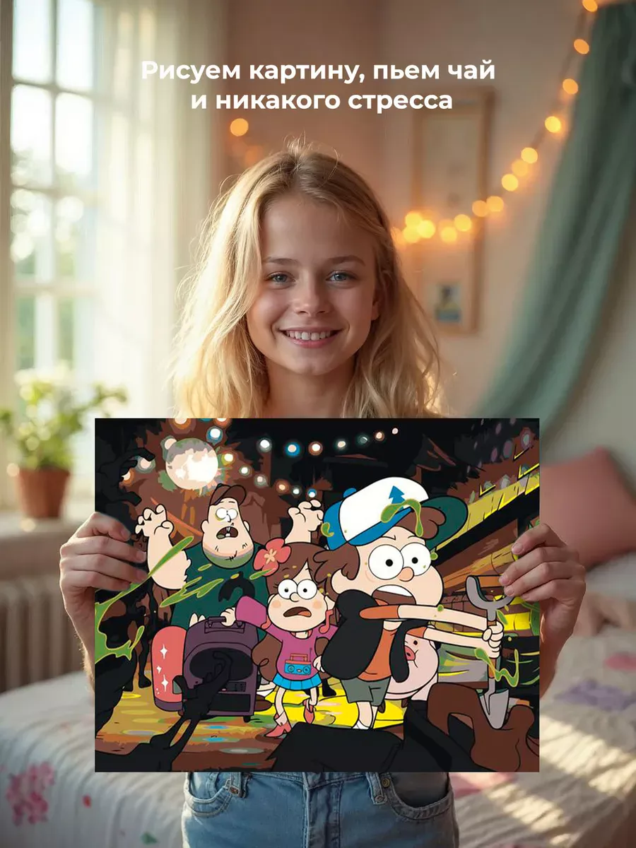 Картина по номерам «Гравити Фолз Фолс: Мейбл и Диппер 40x50» — картинка 6