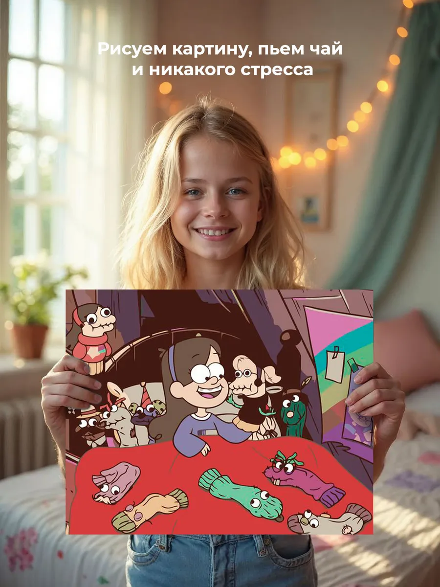 Картина по номерам «Гравити Фолз Фолс: Мейбл и веселые носки» — картинка 6