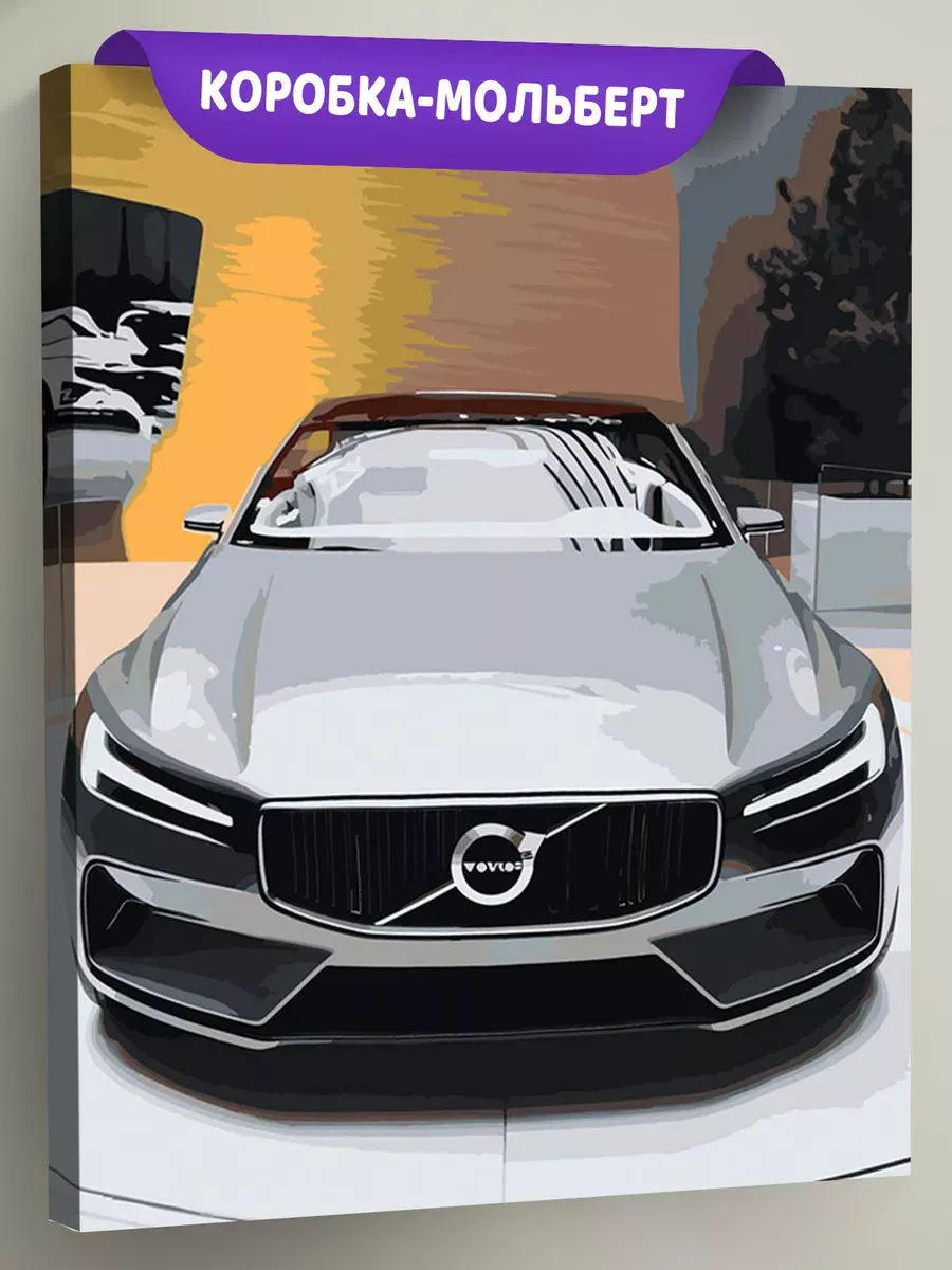 Картина по номерам «Спортивная машина Вольво в салоне 40x50»