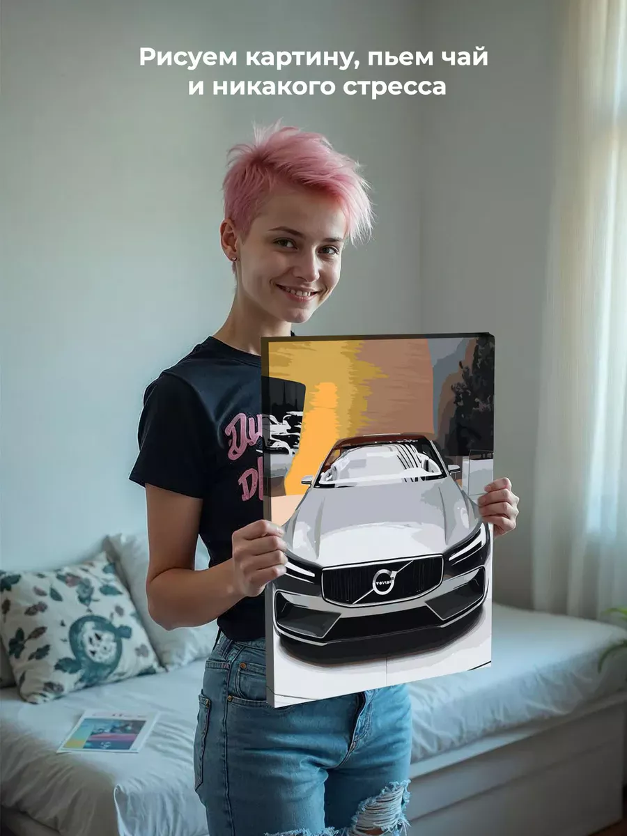 Картина по номерам «Спортивная машина Вольво в салоне 40x50» — картинка 6