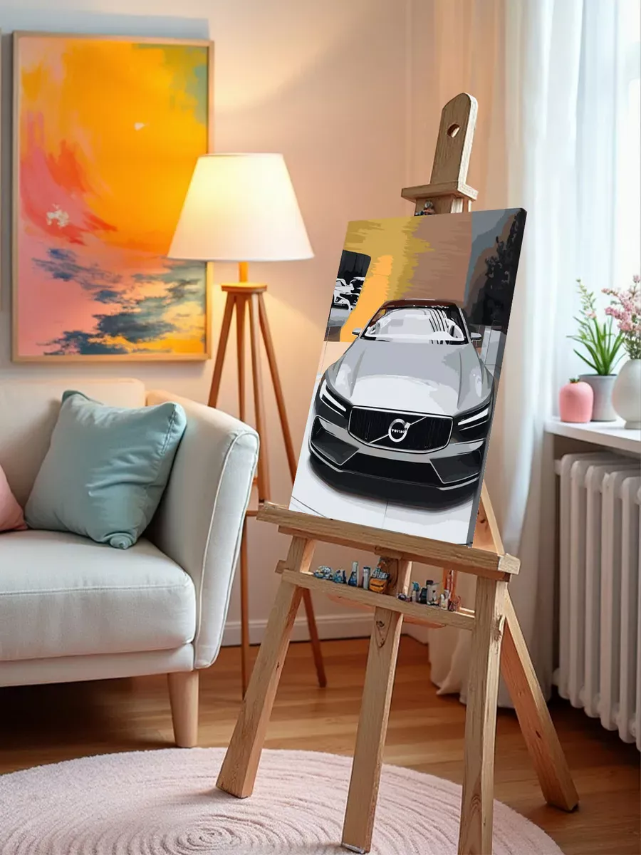 Картина по номерам «Спортивная машина Вольво в салоне 40x50» — картинка 9