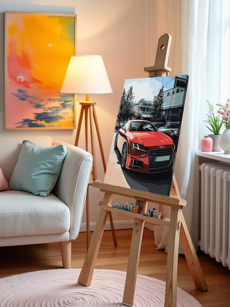 Картина по номерам «Машина Ауди ТТ на дороге в городе 40x50» — картинка 9