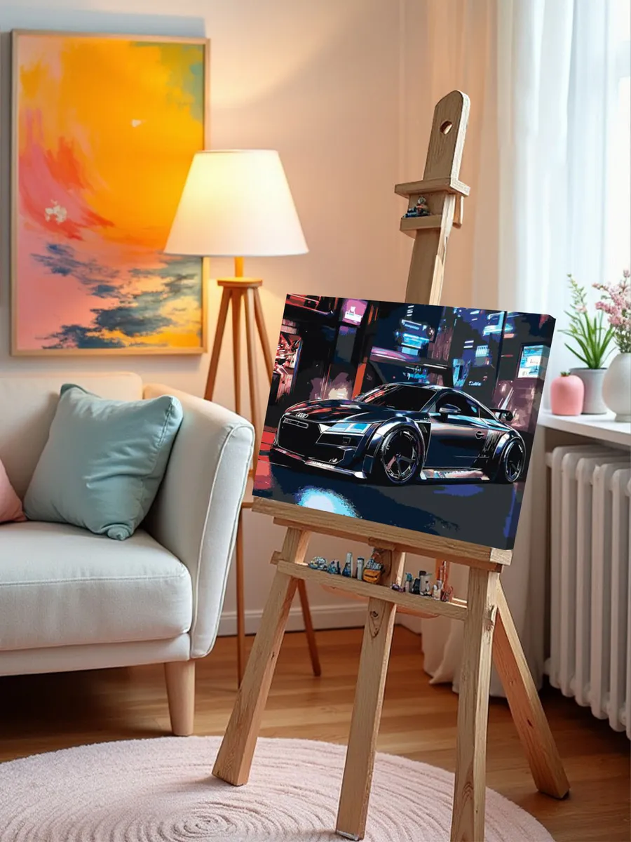 Картина по номерам «Машина Ауди ТТ в стиле киберпанк 40x50» — картинка 9