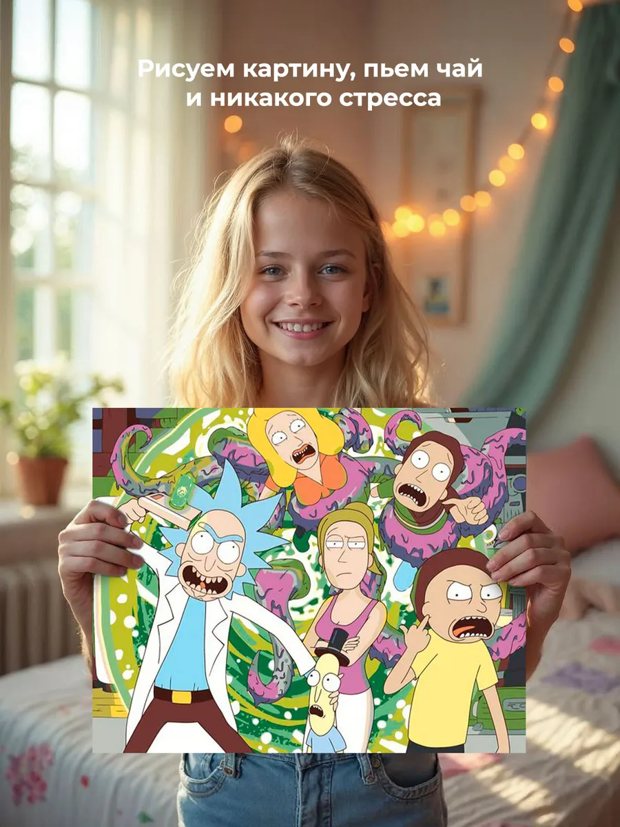 Картина по номерам «Рик и Морти Rick and Morty: Портал 40x50» — картинка 7