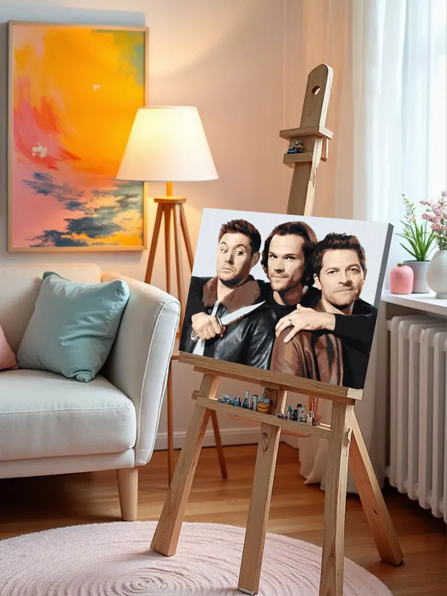 Картина по номерам «Сверхъестественное: Дин, Сэм и Кастиэль» — картинка 9