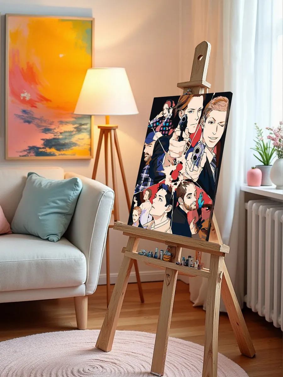 Картина по номерам «Сверхъестественное: Дин и Сэм, аниме арт» — картинка 9