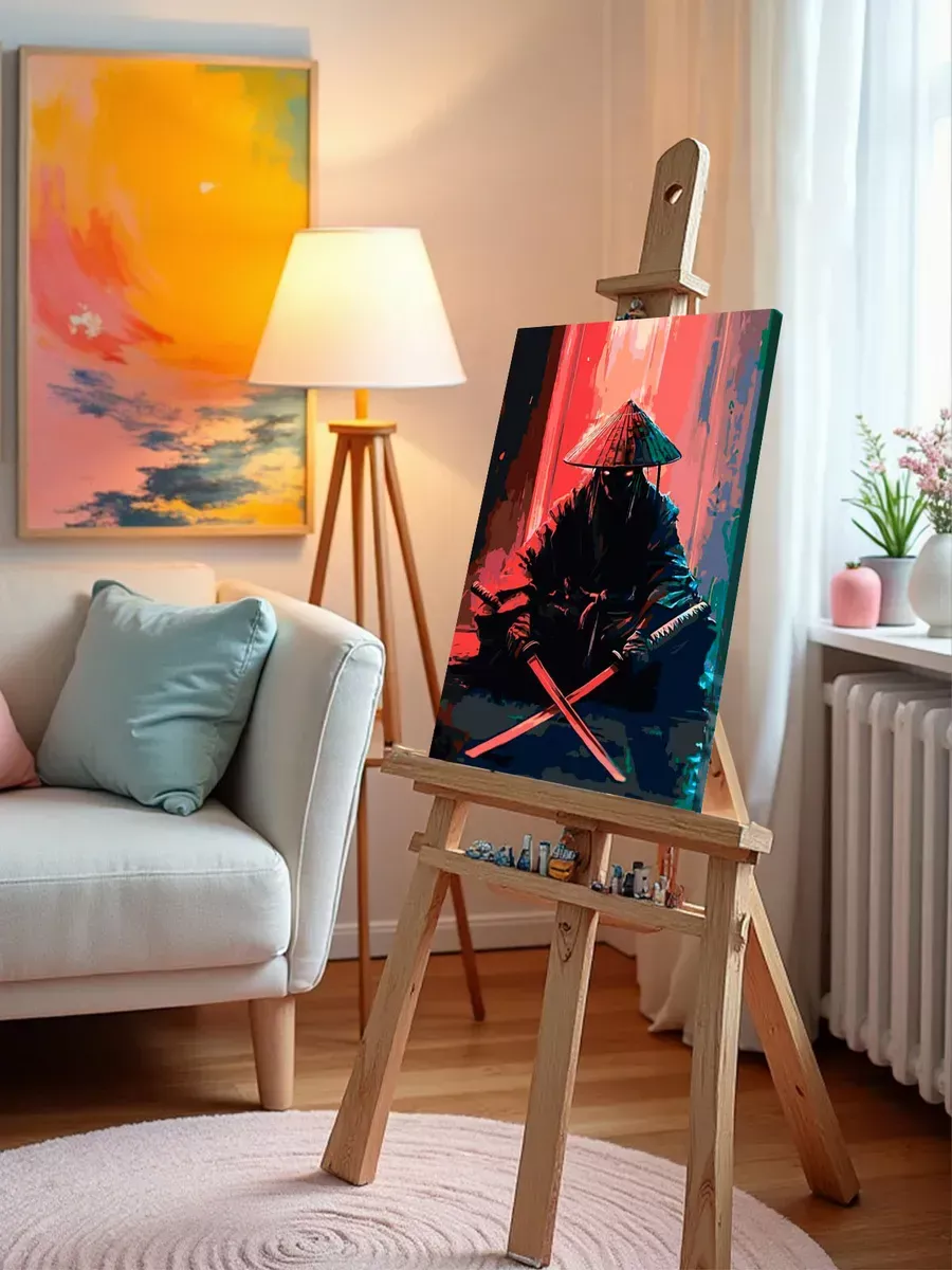 Картина по номерам «Япония, Азия: воин самурай с катанами» — картинка 10