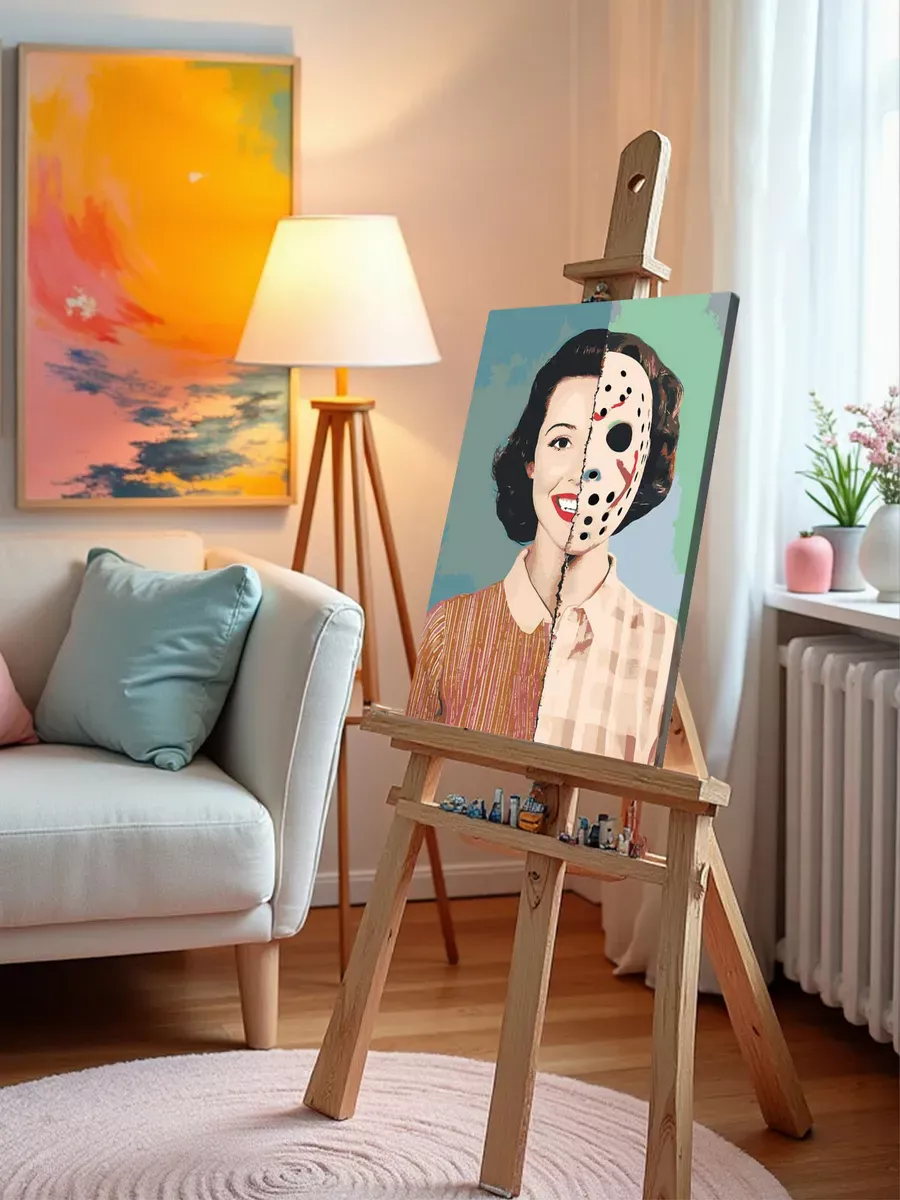 Картина по номерам «Ужасы: маска Джейсона Вурхиза, Пятница 13» — картинка 9