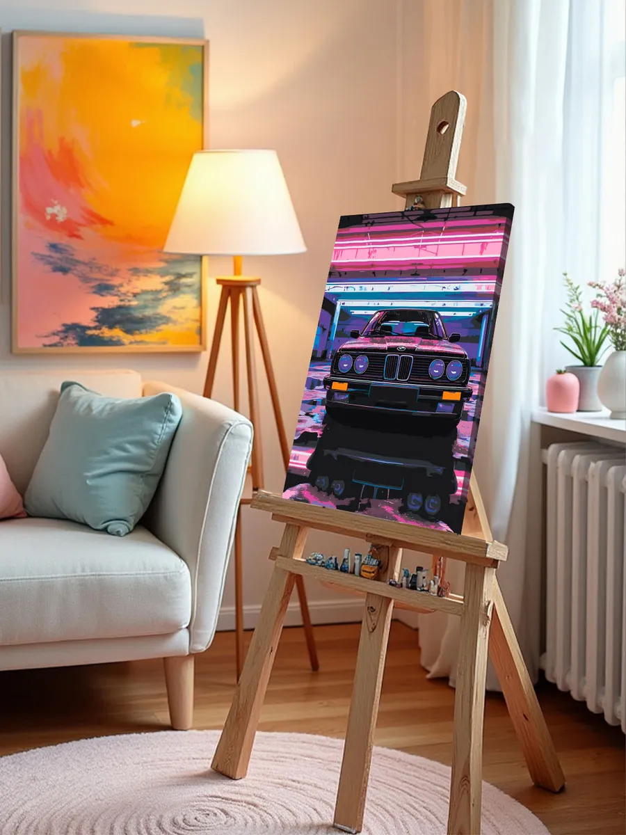 Картина по номерам, светящаяся в темноте «Машина BMW, неон» — картинка 9