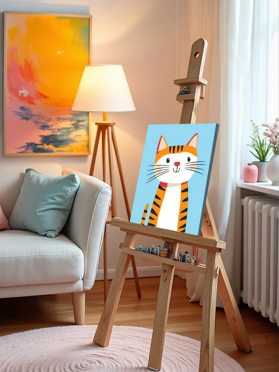 Картина по номерам «Детская, для детей: полосатый рыжий кот» — картинка 9