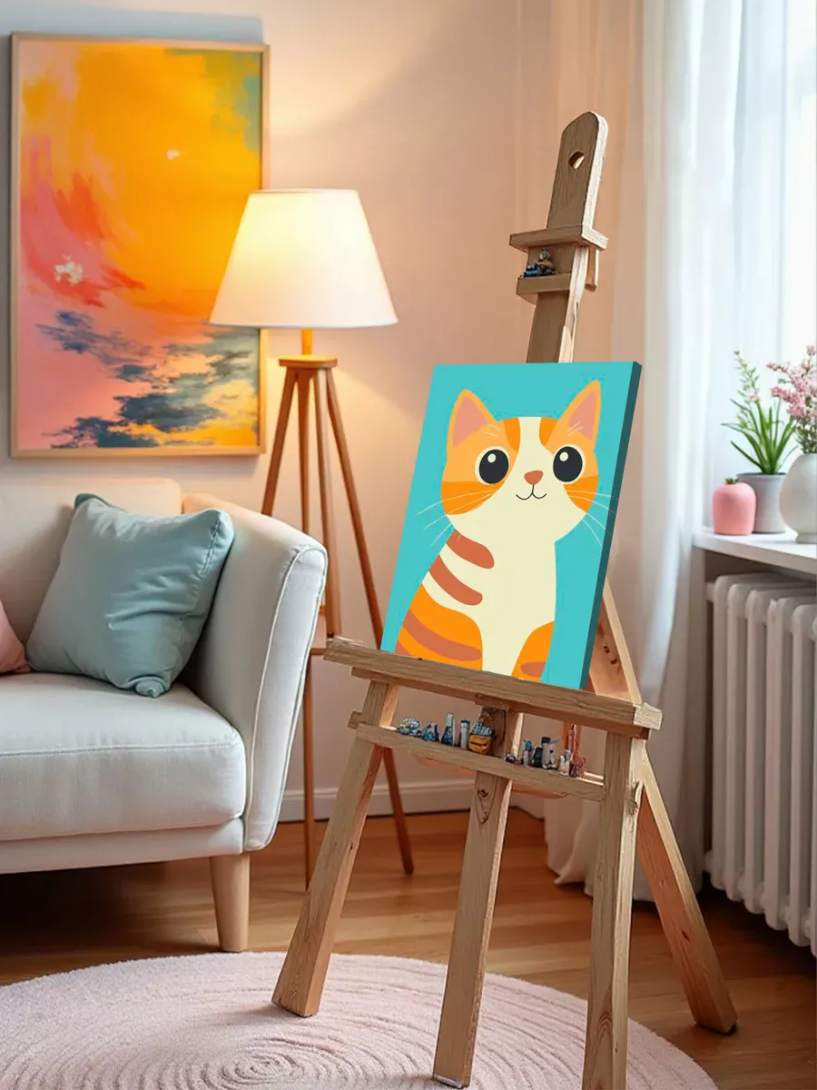 Картина по номерам «Детская, для детей: довольный рыжий кот» — картинка 10