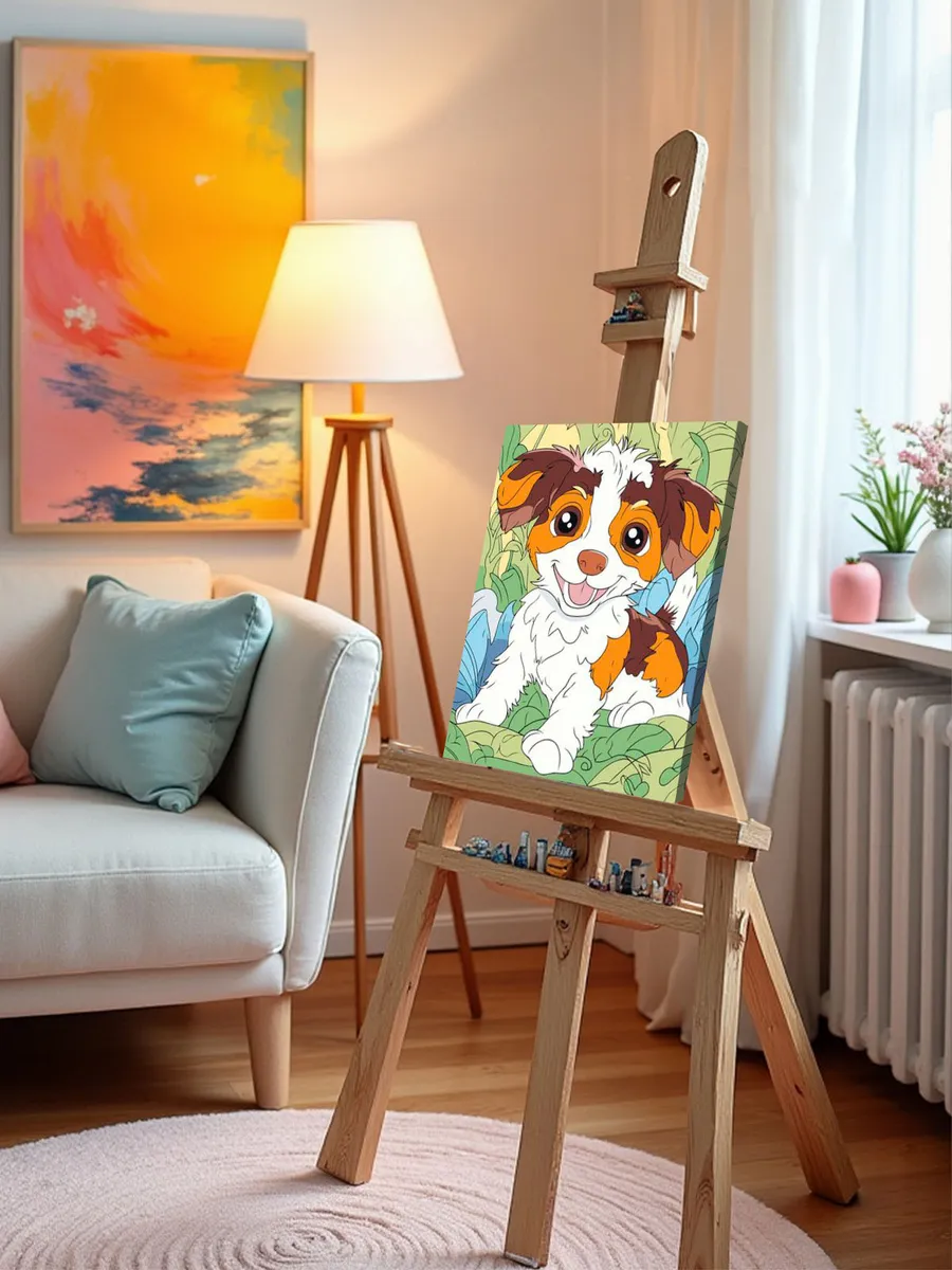 Картина по номерам «Детская, для детей: собака щенок 30х40» — картинка 9