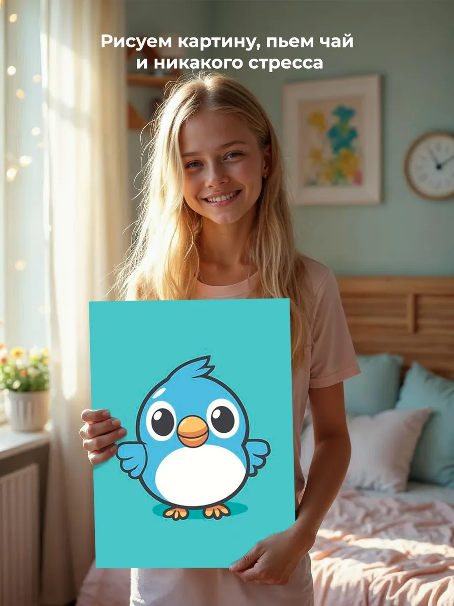 Картина по номерам «Детская, для детей: любопытный птенец» — картинка 6