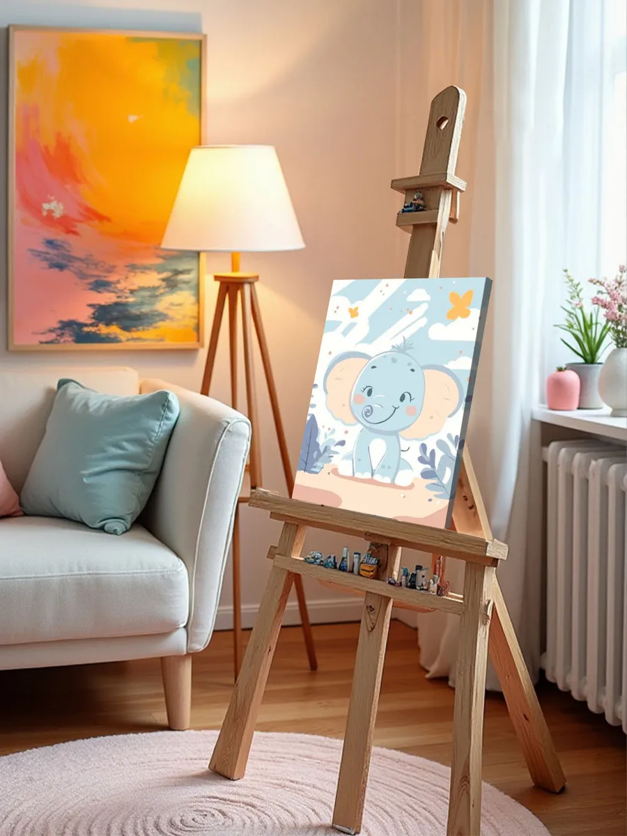 Картина по номерам «Детская, для детей: милый слоненок» — картинка 9