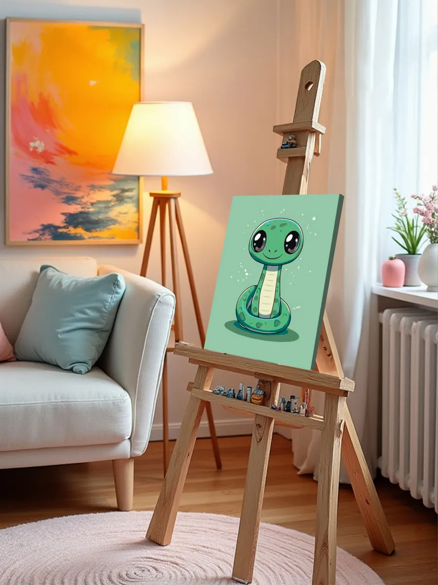 Картина по номерам «Детская, для детей: змейка, символ года» — картинка 9