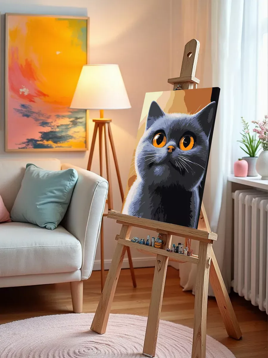 Картина по номерам «Кошки: британский кот, мультик 40x50» — картинка 9