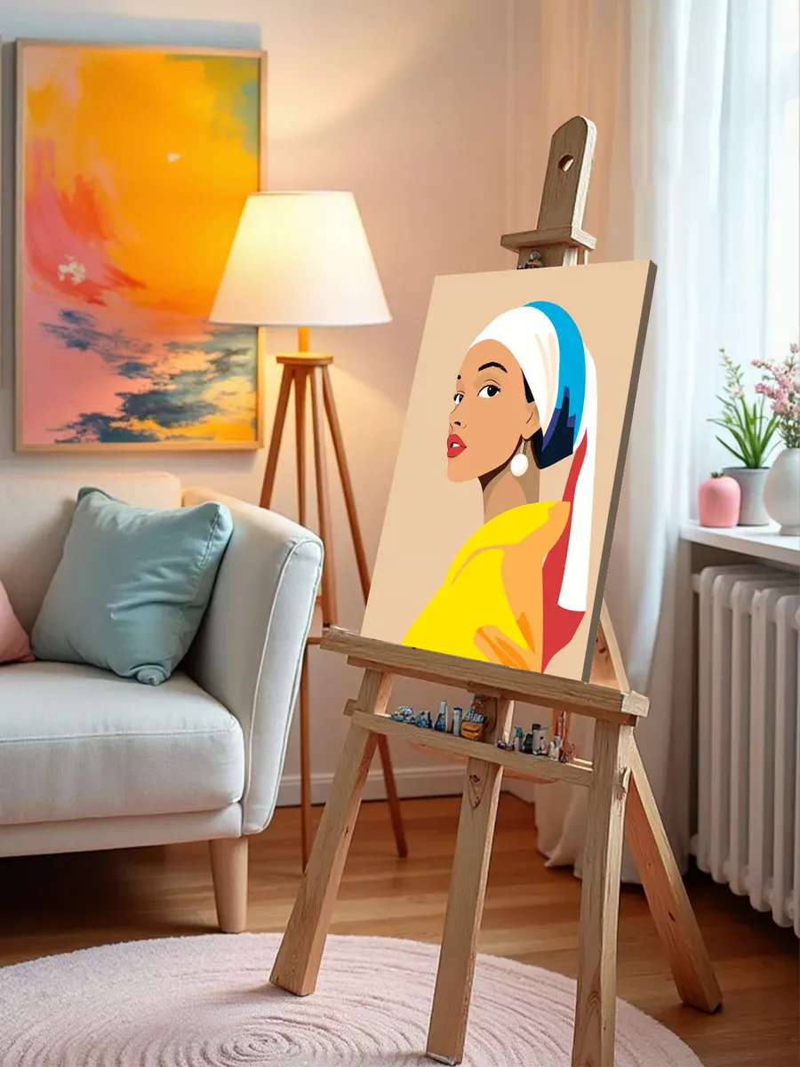 Картина по номерам «Девушка с жемчужной сережкой арт 40x50» — картинка 9