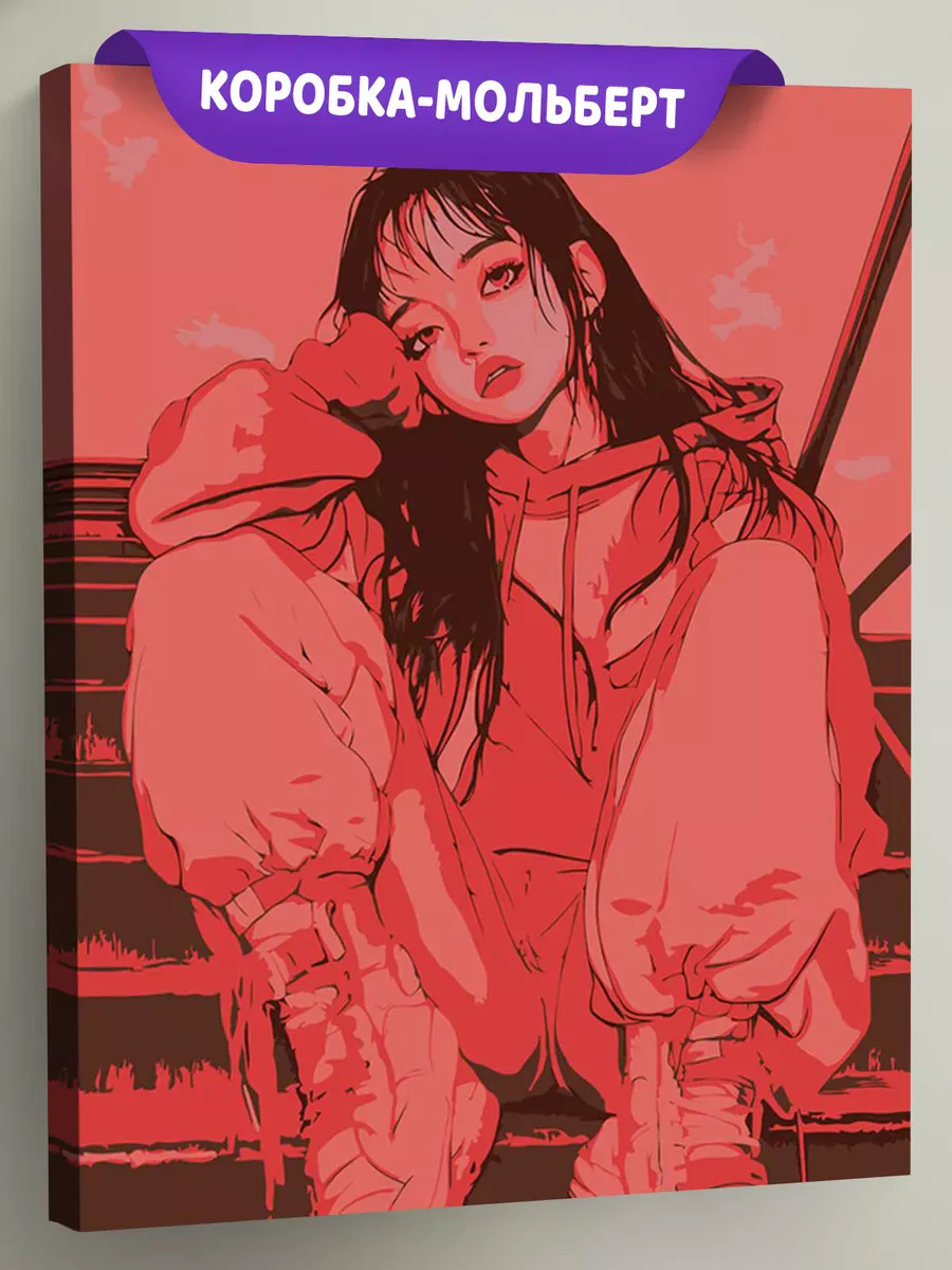 Картина по номерам «Девушка в стиле аниме, уличный стиль»