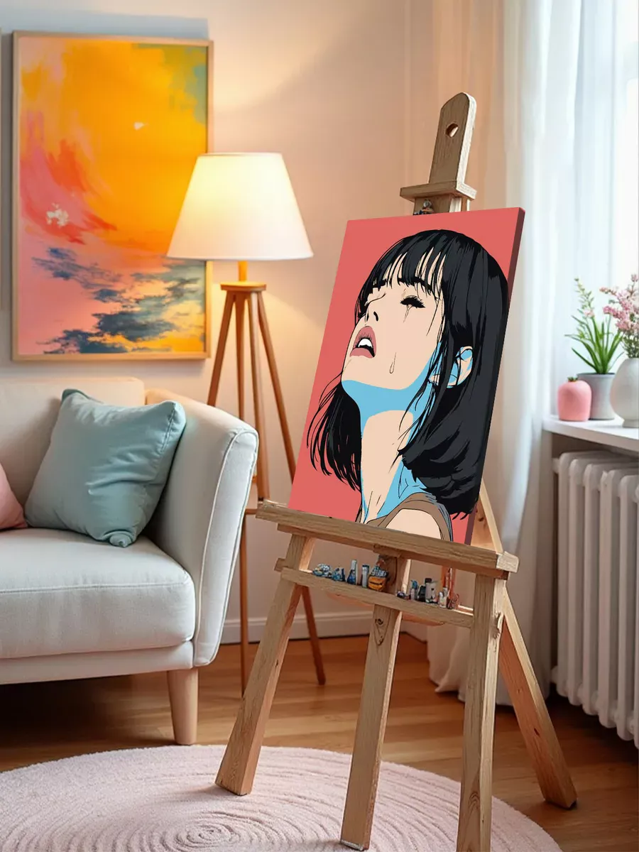 Картина по номерам «Девушка плачет, в стиле аниме арт 40x50» — картинка 9