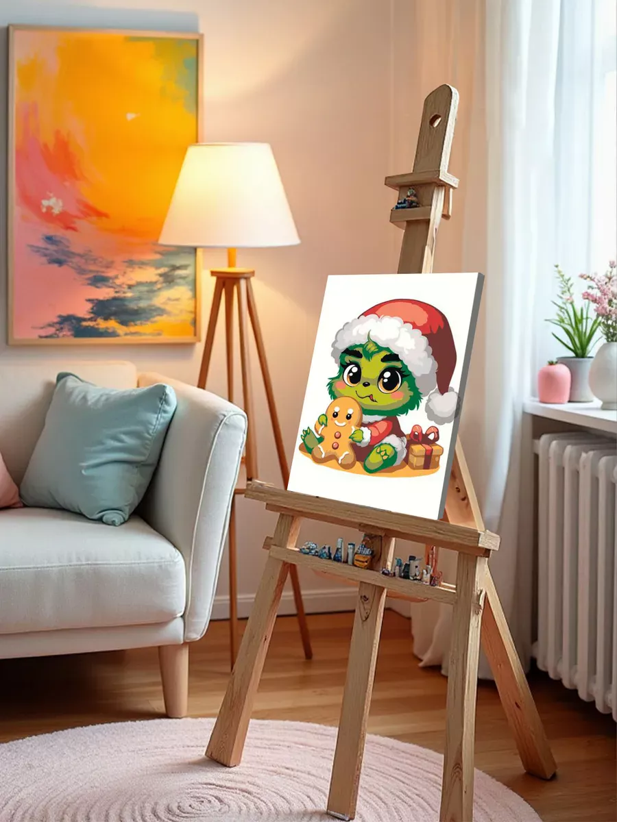 Картина по номерам «Детская, для детей: новогодний Гринч» — картинка 10