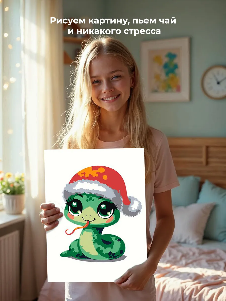 Картина по номерам «Детская, для детей: символ года, Змея» — картинка 6