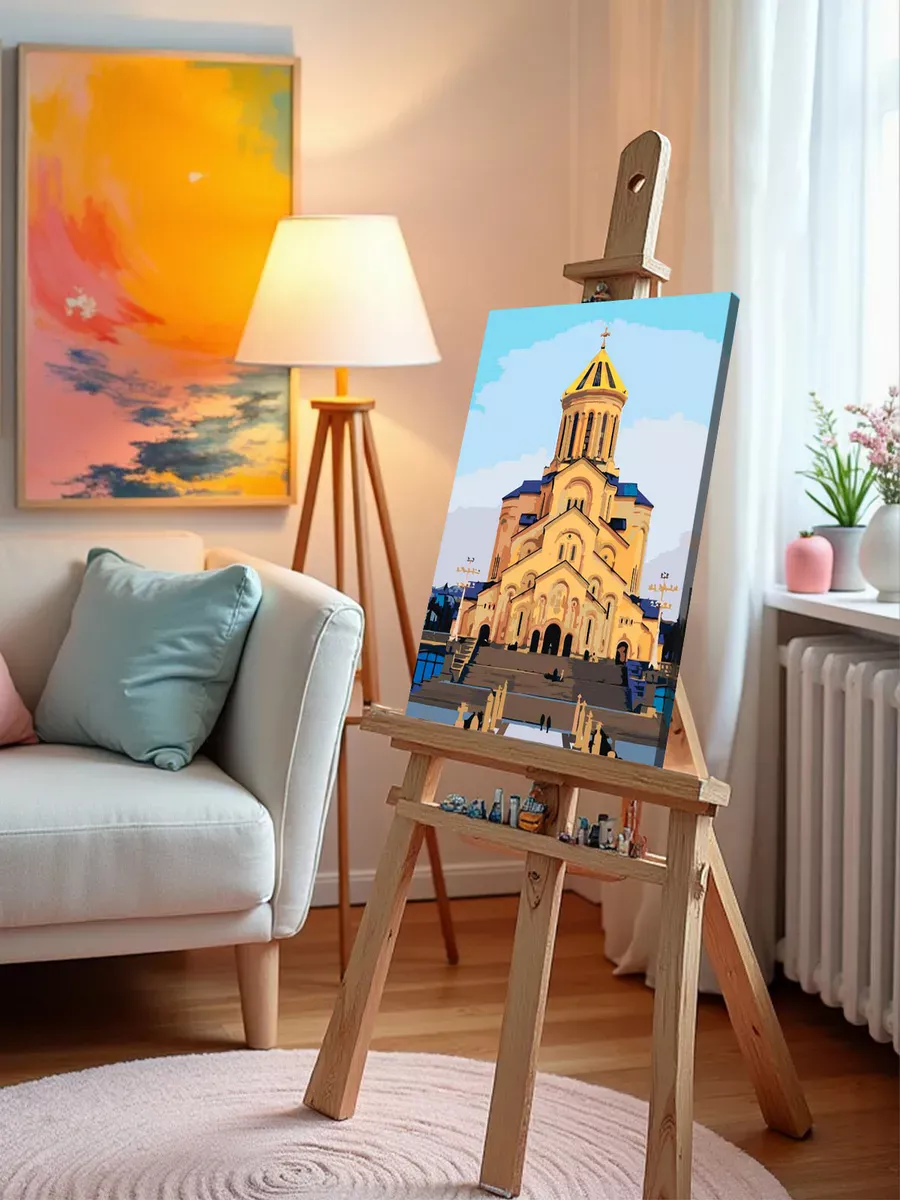 Картина по номерам «Кавказ, Грузия: Собор в Тбилиси 40х50» — картинка 9