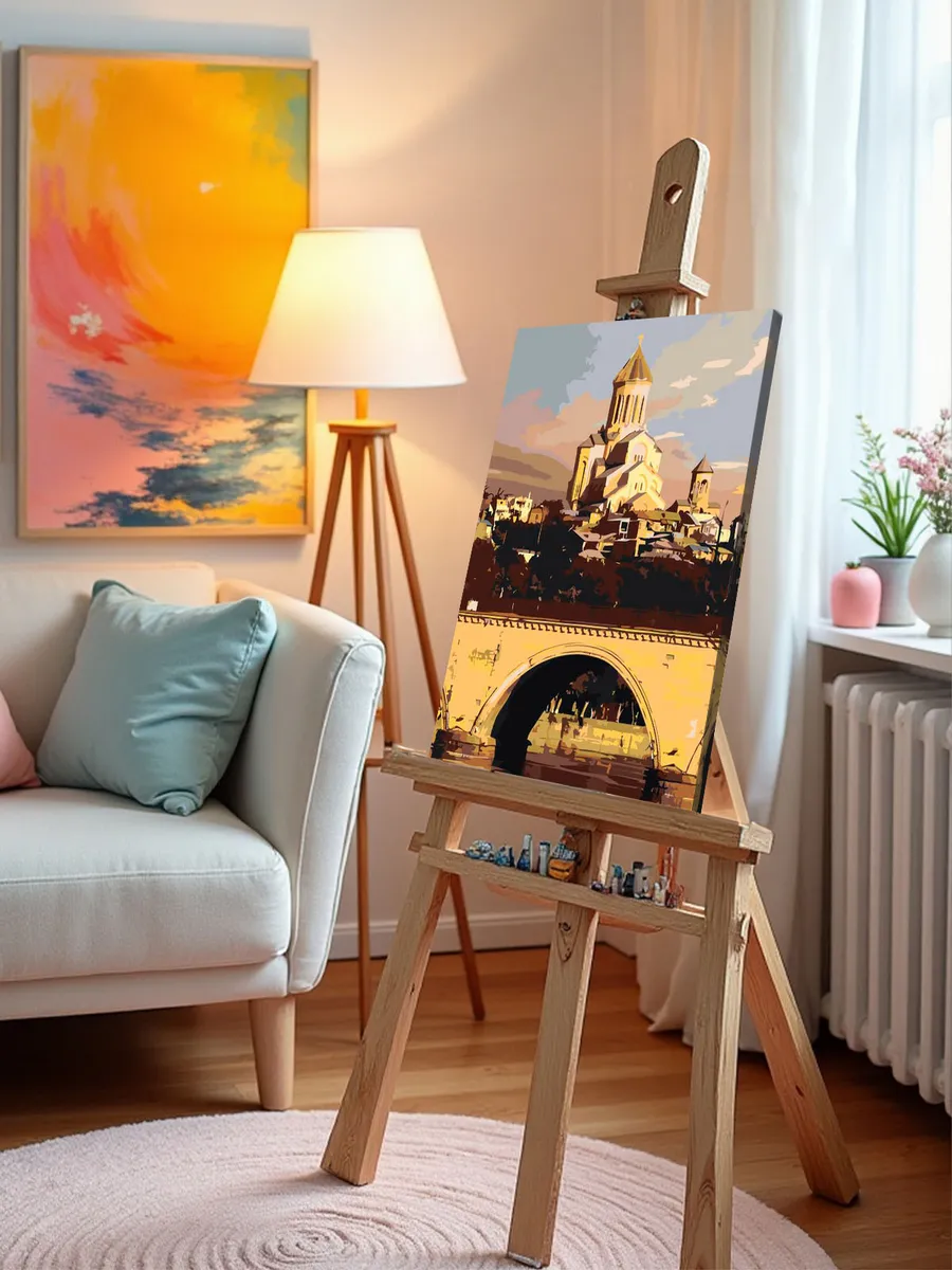 Картина по номерам «Кавказ, Грузия: Собор и мост в Тбилиси» — картинка 9