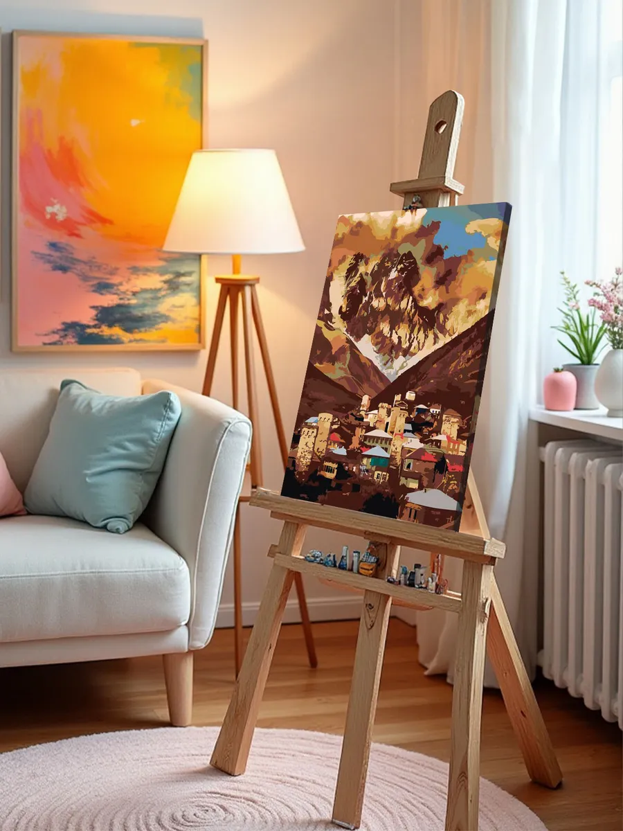 Картина по номерам «Кавказ, Грузия: село Ушгули, гора Шхара» — картинка 9