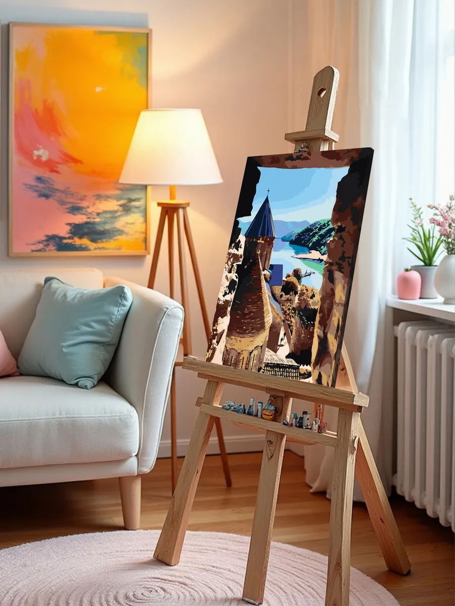 Картина по номерам «Кавказ, Грузия: крепость Ананури, храм» — картинка 9