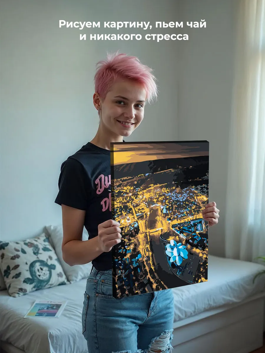 Картина по номерам «Кавказ, Грузия: ночной город Тбилиси» — картинка 6