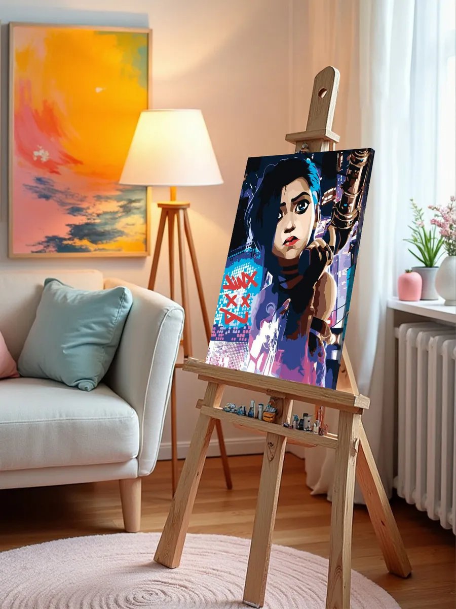 Картина по номерам «Аркейн Лига Легенд лол: Джинкс арт» — картинка 9