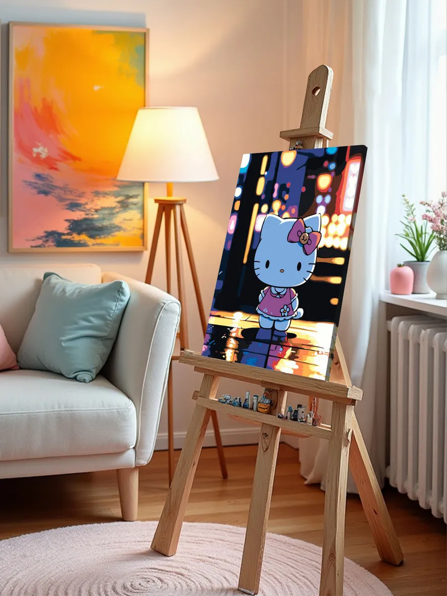 Картина по номерам «Хеллоу Китти Hello Kitty: Ночной город» — картинка 10