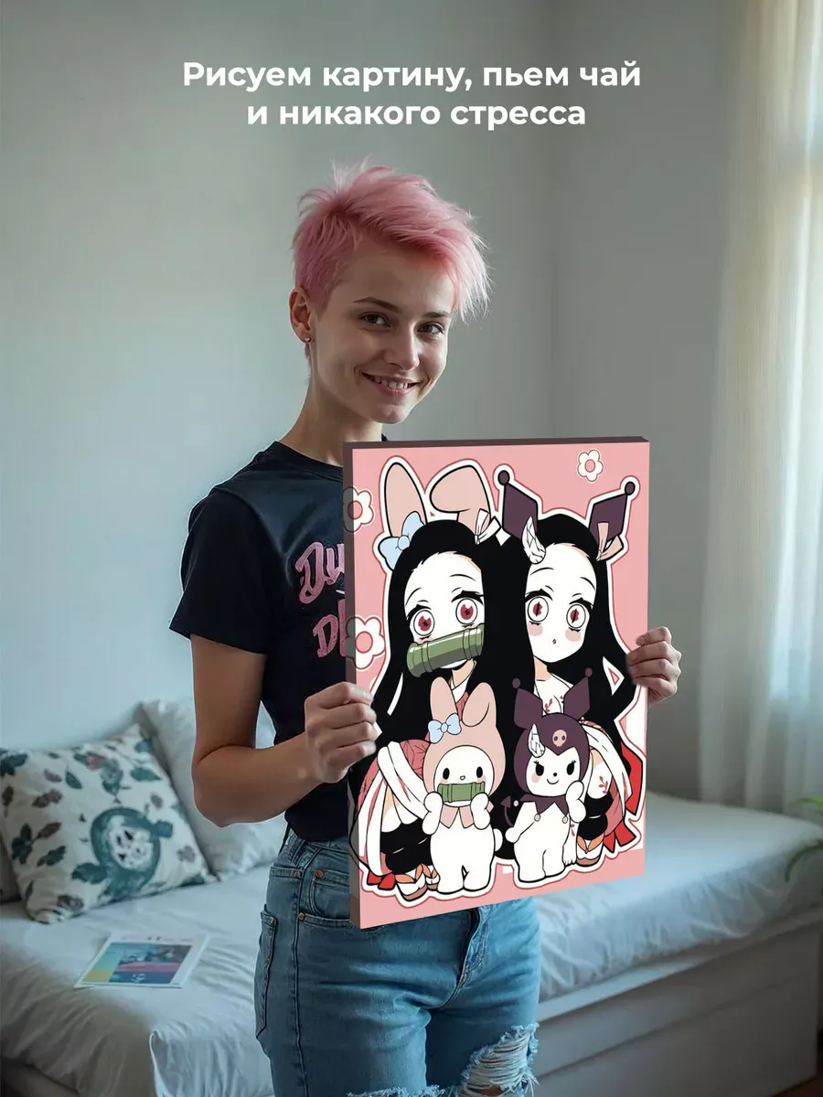 Картина по номерам «Хеллоу Китти Hello Kitty: Куроми и Мелоди» — картинка 7