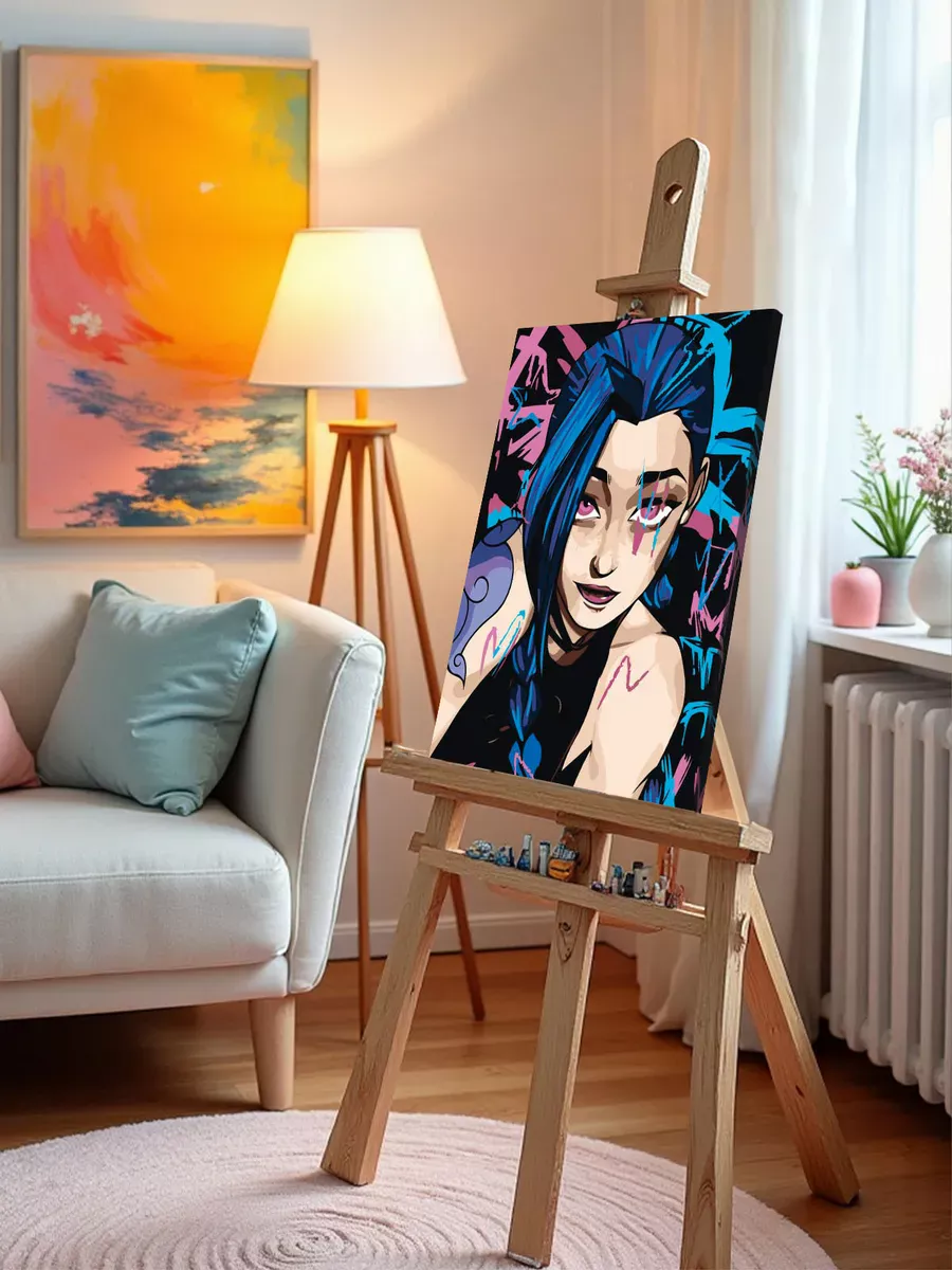 Картина по номерам «Аркейн Лига Легенд лол: Джинкс арт» — картинка 10