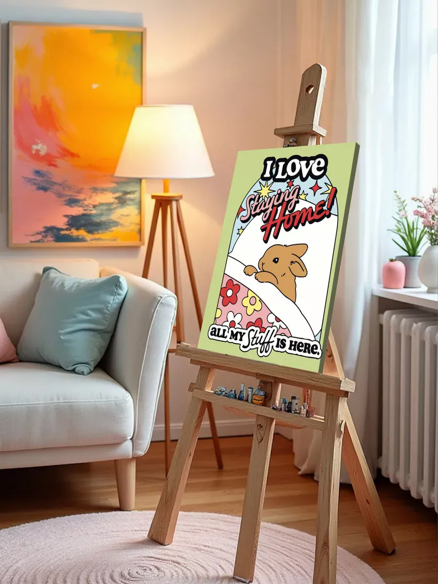 Картина по номерам «Кролик любит быть дома в кроватке, арт» — картинка 9