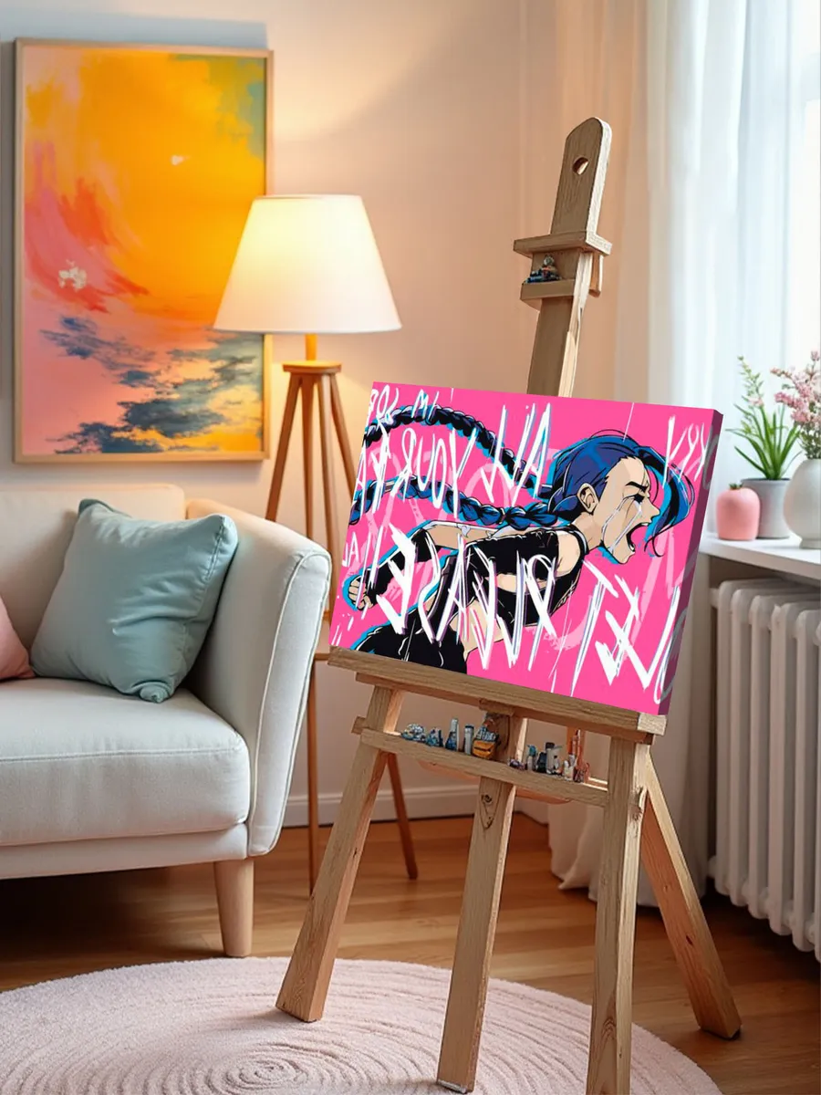 Картина по номерам «Аркейн Лига Легенд лол: Джинкс арт» — картинка 9