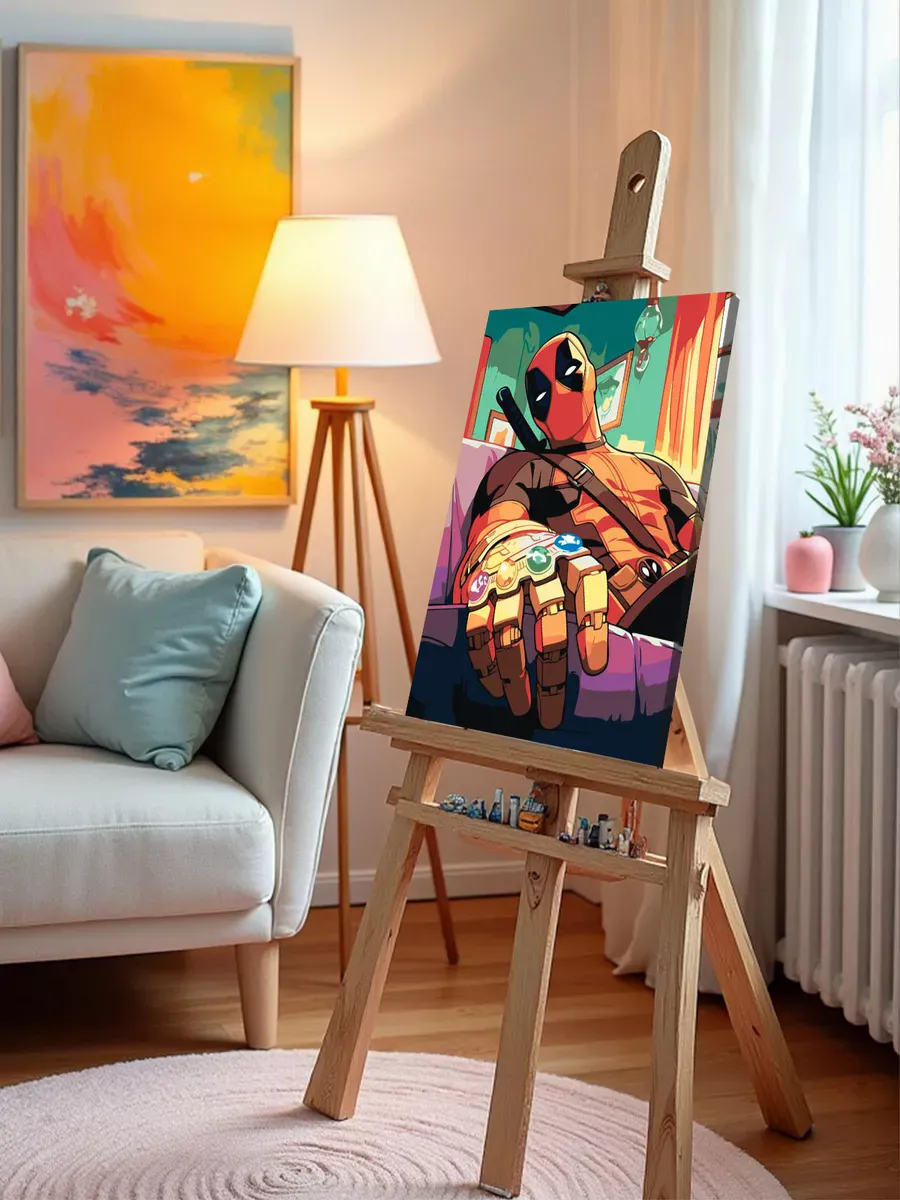 Картина по номерам «Марвел Marvel: Дедпул с перчаткой арт» — картинка 10